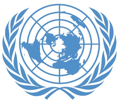 Emblème de l’ONU utilisé dans le visuel de l’exposition
