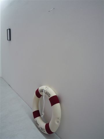 Swimming Sarko, Fanny Baxter, La GAD Marseille, 2010 — Sarkoland, détail et présentation de l’œuvre.