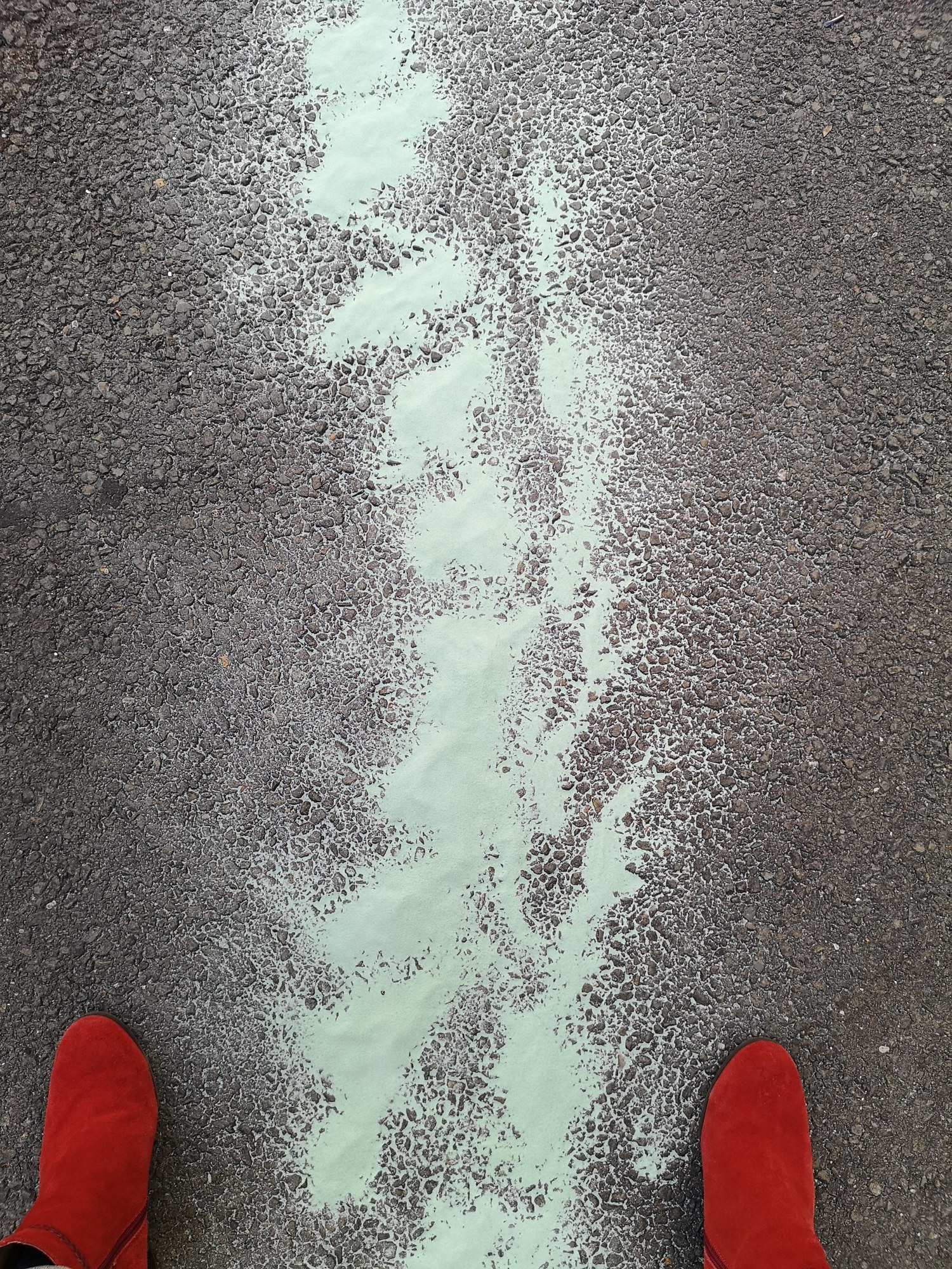 La ligne de sable vert et les bottes rouges — Don du tapis rouge, Bagnolet, 29 septembre 2018