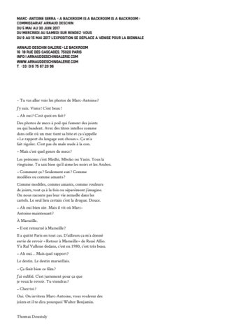 Marc-Antoine Serra — Dossiers de presse