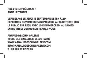 Anne Le Troter — Flyers et cartons